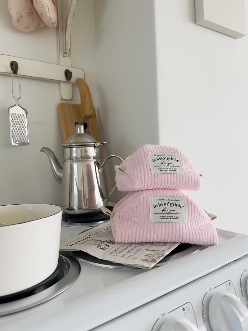 terry corduroy pouch M_baby pink