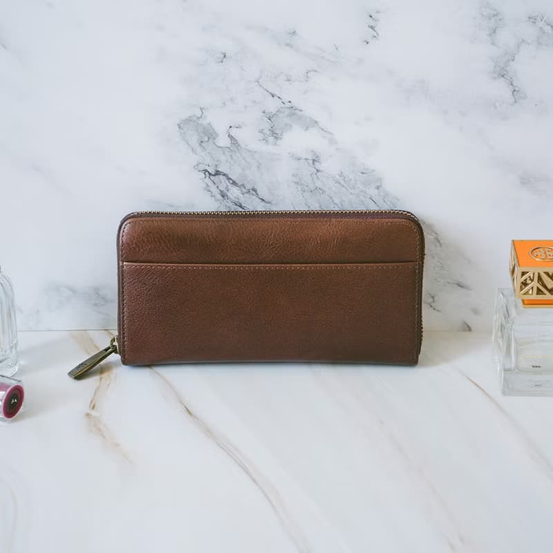 【禮盒】真皮簡潔長夾 B19-633 咖