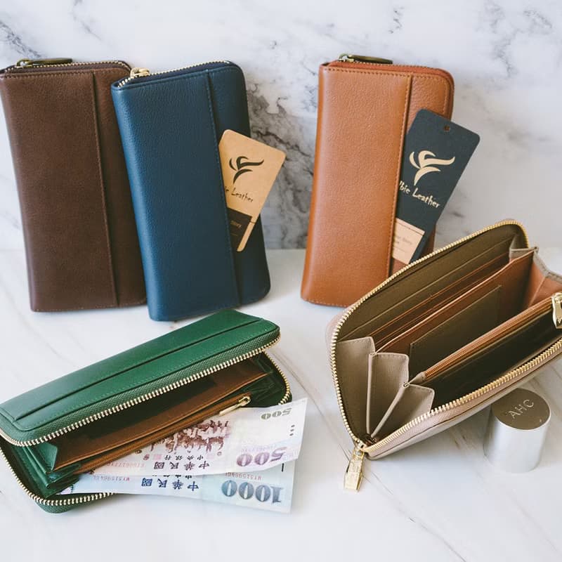 【禮盒】真皮簡潔長夾 B19-633 咖