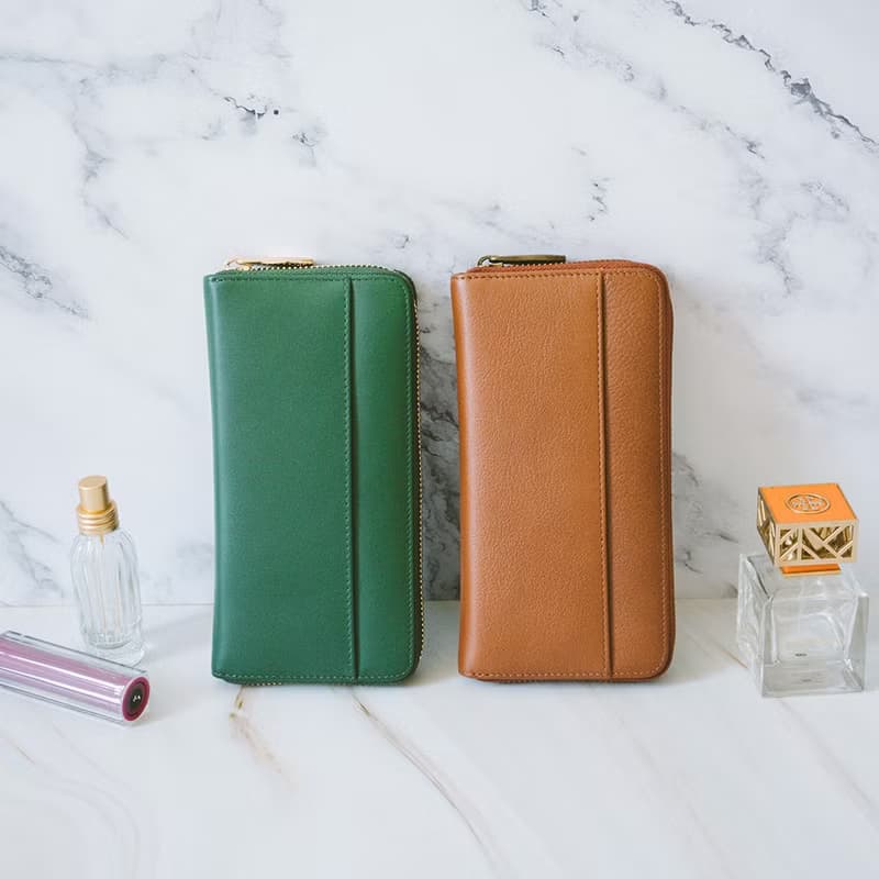 【禮盒】真皮簡潔長夾 B19-633 咖