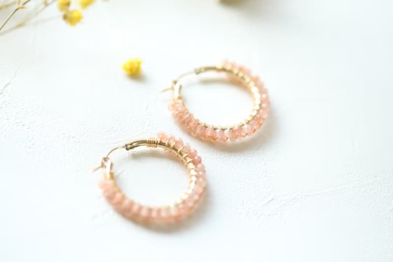 HappyCircle 2.8cm│澄月光石款 美國14kgf 橘色 禮物
