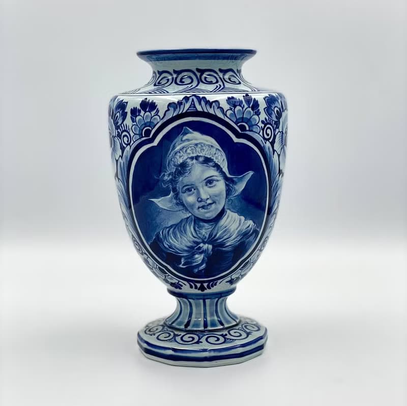 絕對古董藍色花瓶 Delft Bonnie | 三件套手繪花瓶