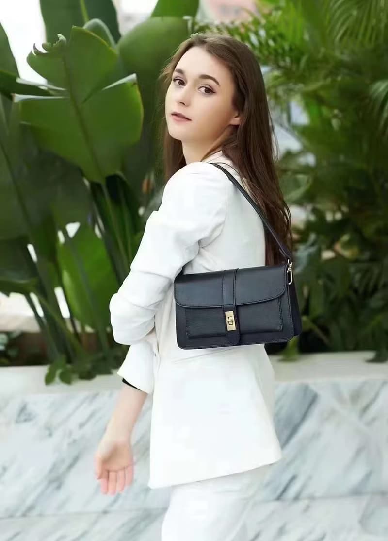 【歲末 7 折】女士腋下包手工製作真皮斜跨單肩包/側背包/手袋