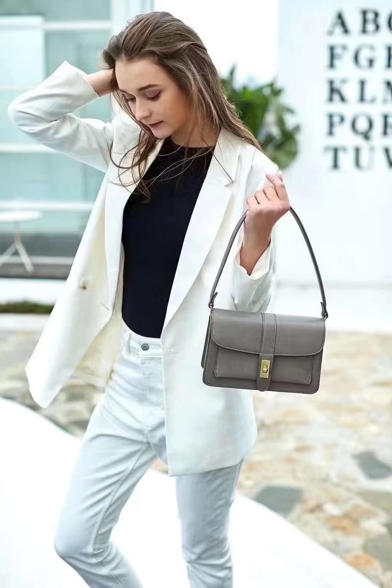 【歲末 7 折】女士腋下包手工製作真皮斜跨單肩包/側背包/手袋