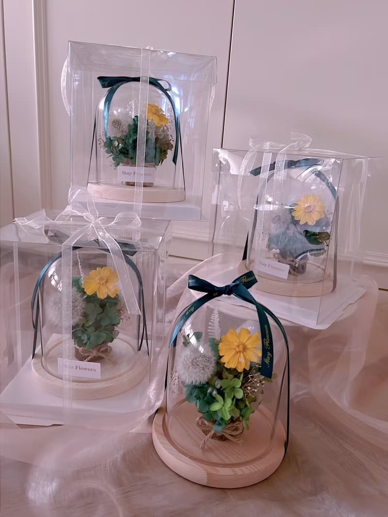 永生花不凋花蒲公英盅罩 聖誕節 交換禮物 送禮 開幕