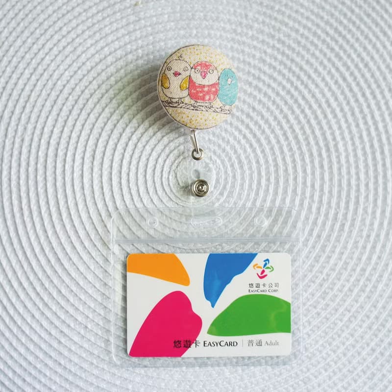Lovely【日本布】3隻鳥伸縮扣環 +卡套、悠遊卡、證件套
