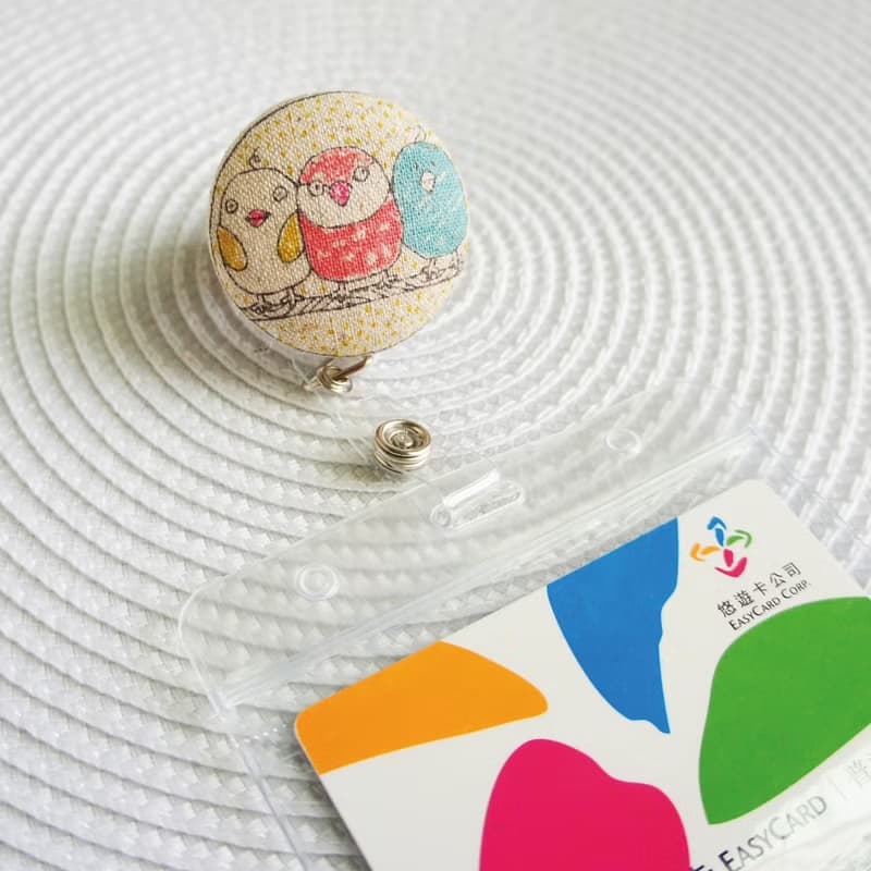 Lovely【日本布】3隻鳥伸縮扣環 +卡套、悠遊卡、證件套