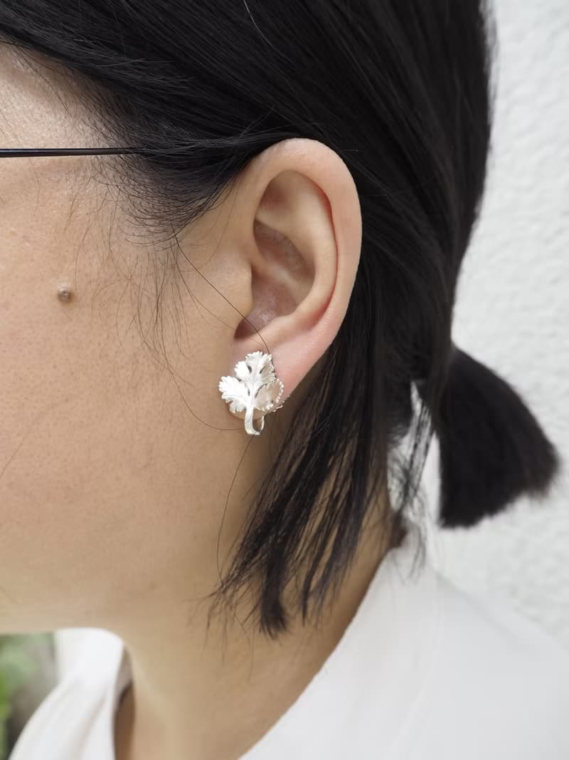 。植被之上。NO.14-3 香菜不香但美美的 耳環/耳夾/925銀