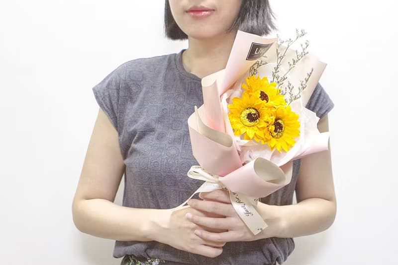 無盡的愛 向日葵花束 乾燥花花束 畢業花束 父親節花束(2色包裝)