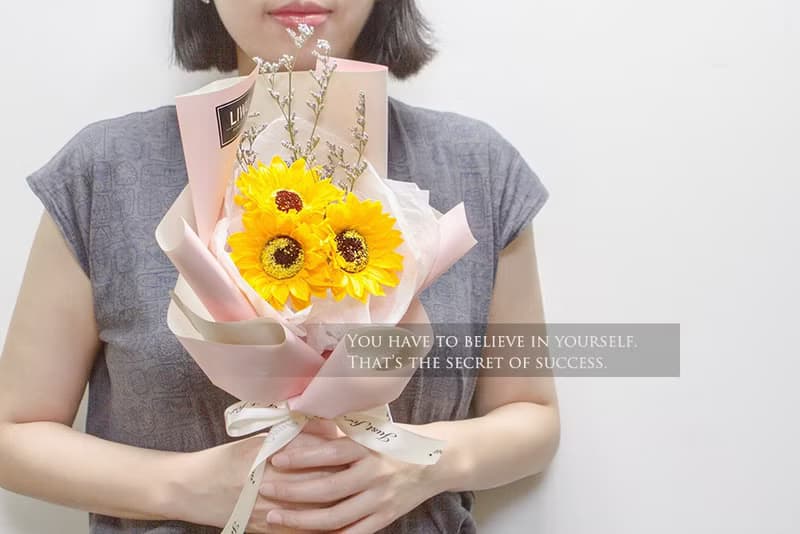 無盡的愛 向日葵花束 乾燥花花束 畢業花束 父親節花束(2色包裝)