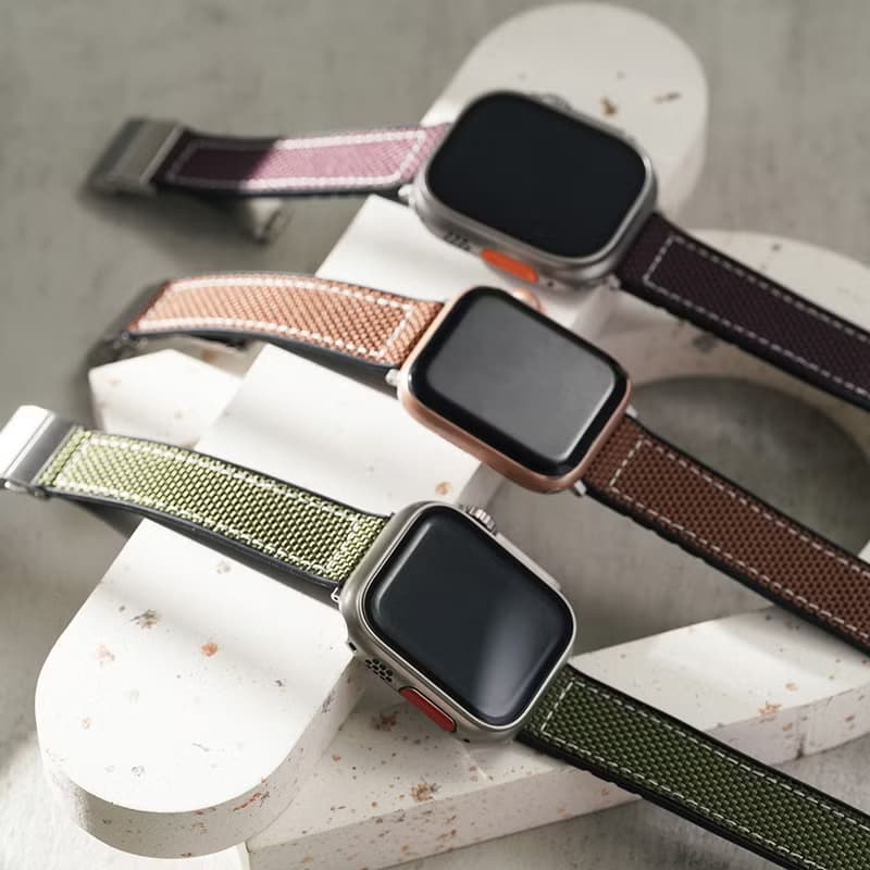 Apple watch - 車線簡約防水帆布錶帶 apple watch 錶帶