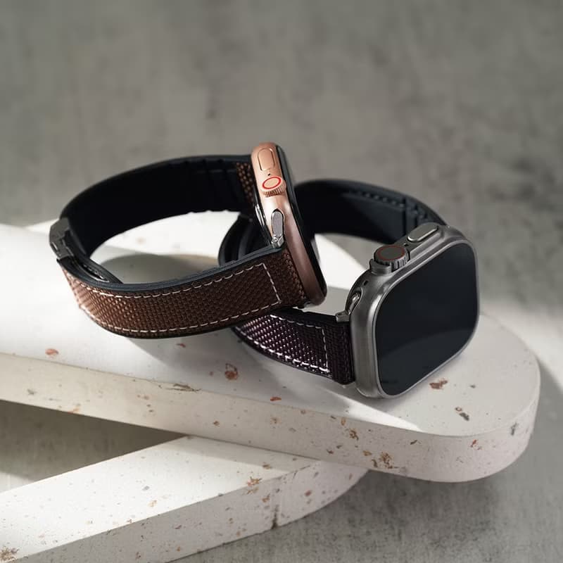 Apple watch - 車線簡約防水帆布錶帶 apple watch 錶帶
