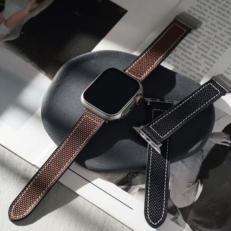 Apple watch - 車線簡約防水帆布錶帶 apple watch 錶帶