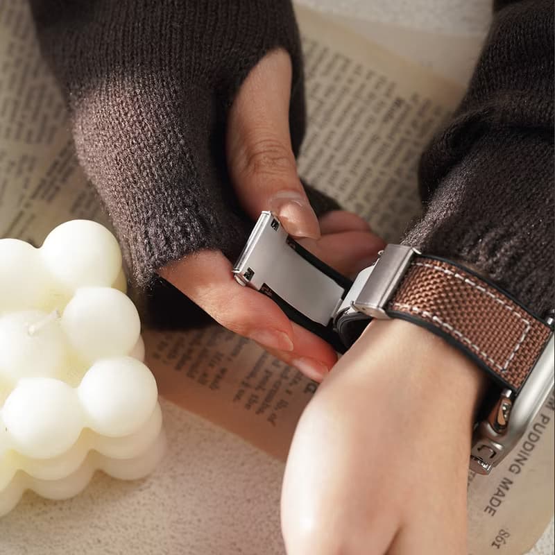 Apple watch - 車線簡約防水帆布錶帶 apple watch 錶帶