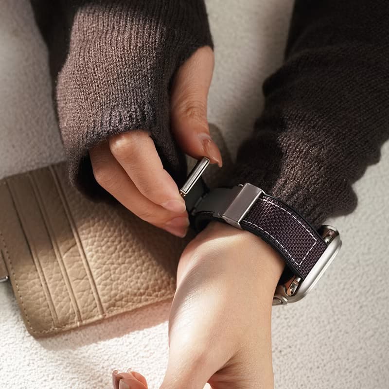 Apple watch - 車線簡約防水帆布錶帶 apple watch 錶帶