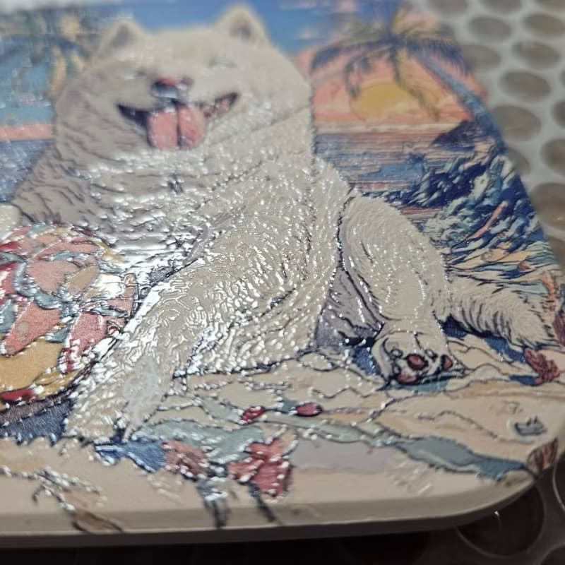 白柴沙灘-晶雕陶瓷吸水杯墊