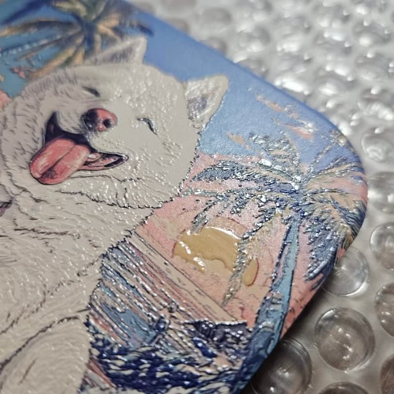 白柴沙灘-晶雕陶瓷吸水杯墊