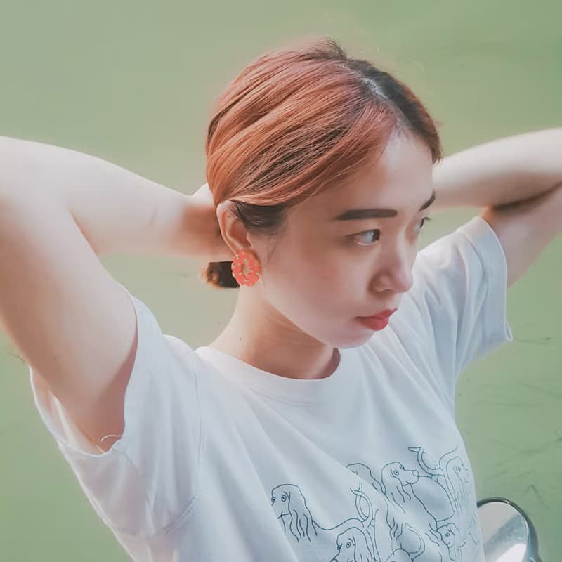 麥克耳圈圈系列 - 圓圈 黃藍綠圖案 可愛 貼耳 耳環 耳針 耳夾式