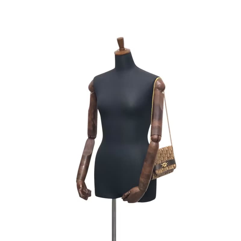【 日本直送　名牌中古包 】Christian Dior トロッター ショルダーバッグ ブラウン CD ジャガード チェーン vintage mdfdd4