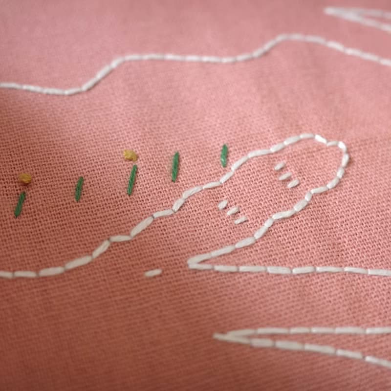 A5刺繡書衣材料包-miii 花園裡的貓 插畫家聯名新版 影片示範