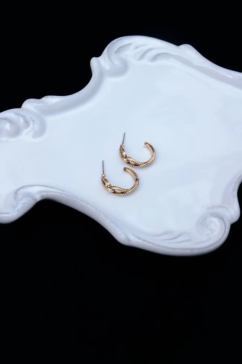 COR-DATE / UNISEX / 紋路線條圓弧耳環