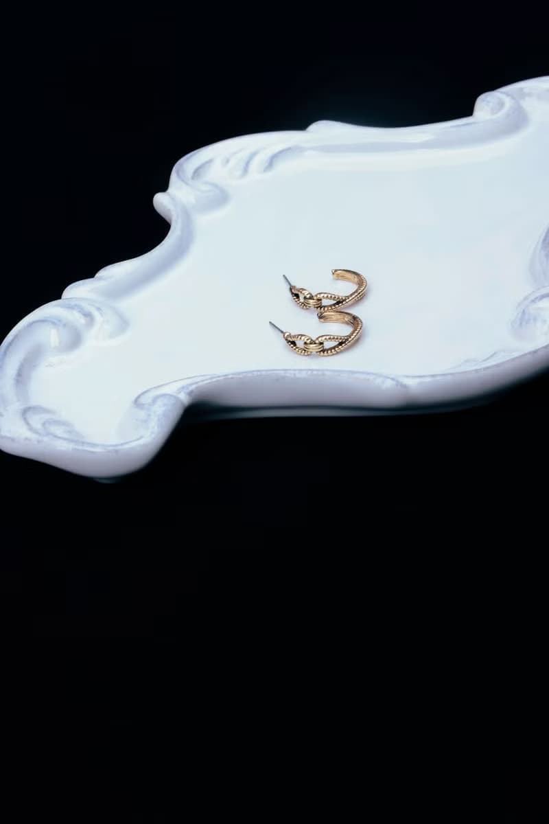 COR-DATE / UNISEX / 紋路線條圓弧耳環