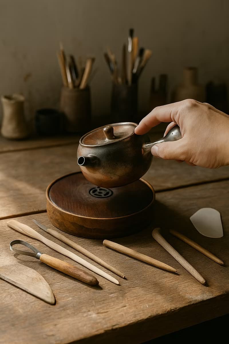 柴燒古銅金側把茶壺 / 小平凡手作