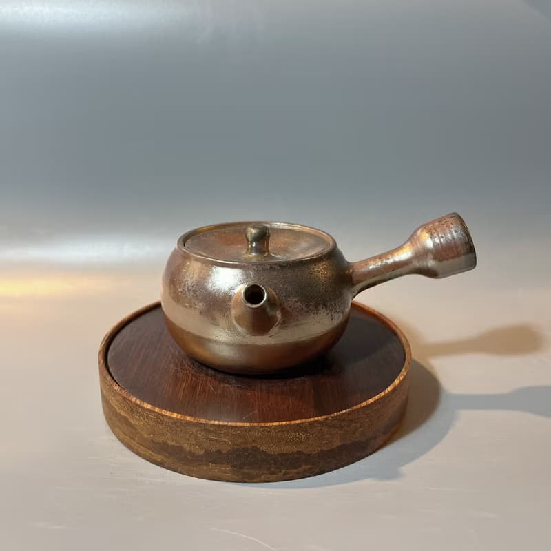 柴燒古銅金側把茶壺 / 小平凡手作