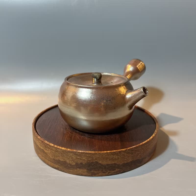 柴燒古銅金側把茶壺 / 小平凡手作