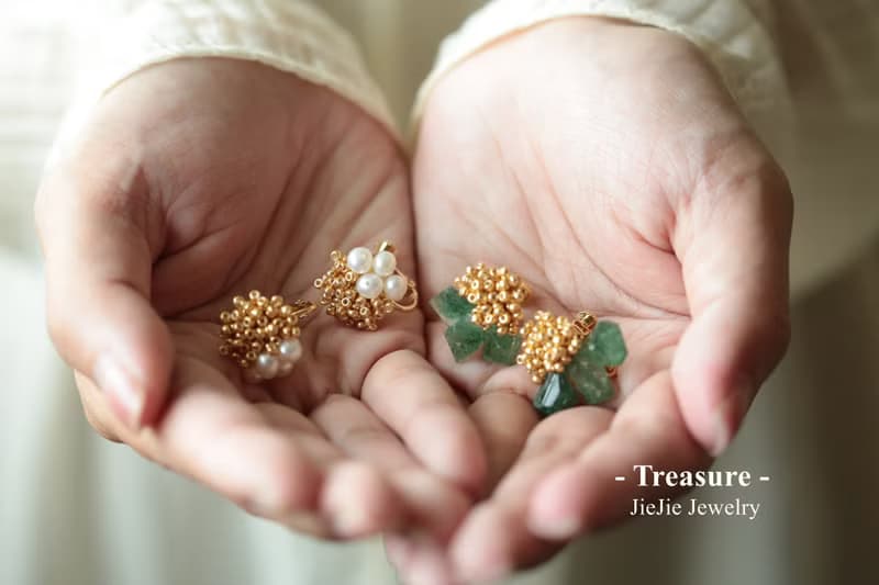 treasure珠寶編織系列│珍珠金珠 耳針 耳夾
