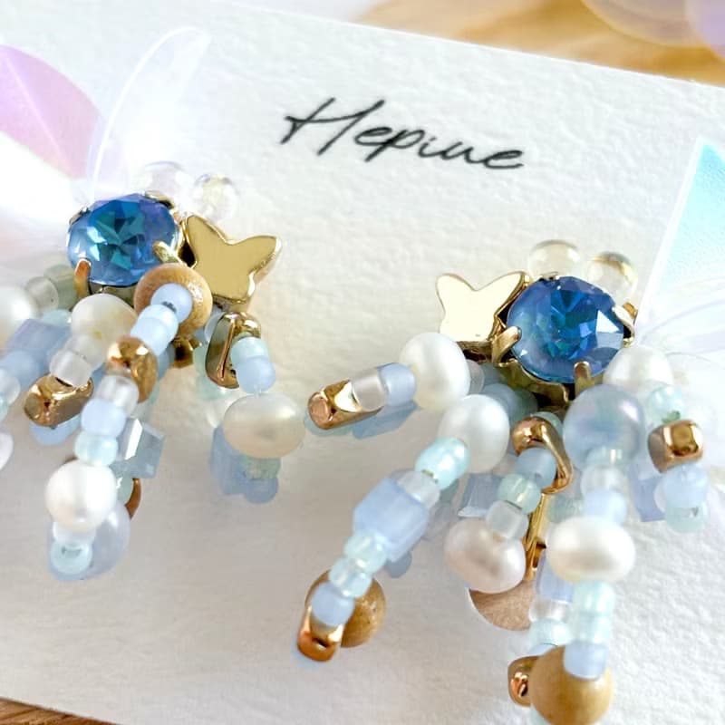 flarelet (Blue) : earring耳夾 / pierce耳釘