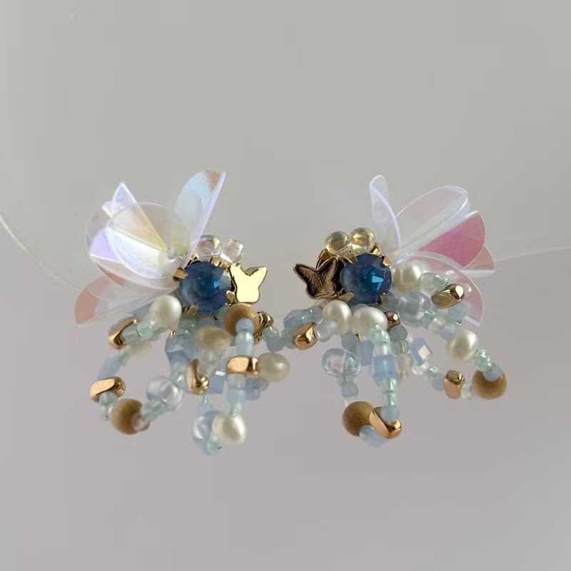 flarelet (Blue) : earring耳夾 / pierce耳釘