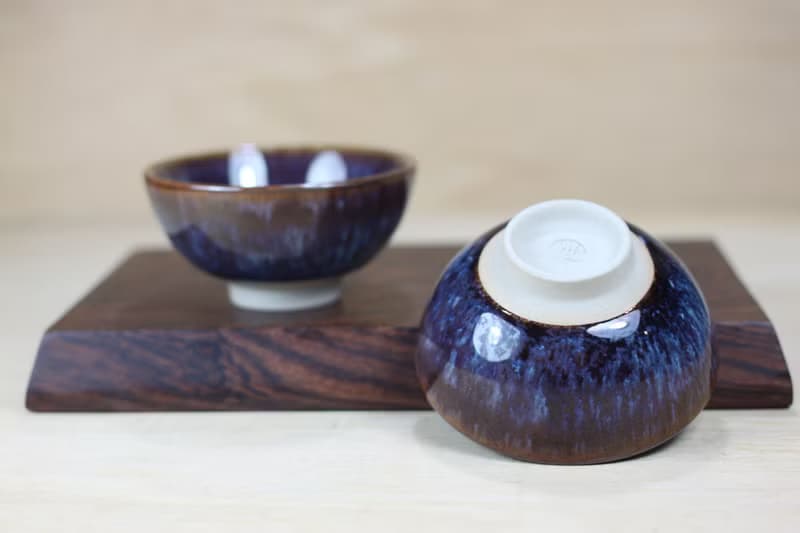 【送禮好物】60ml 紫戀 天目釉 圓滿對杯 鶯歌名家葉敏祥作品