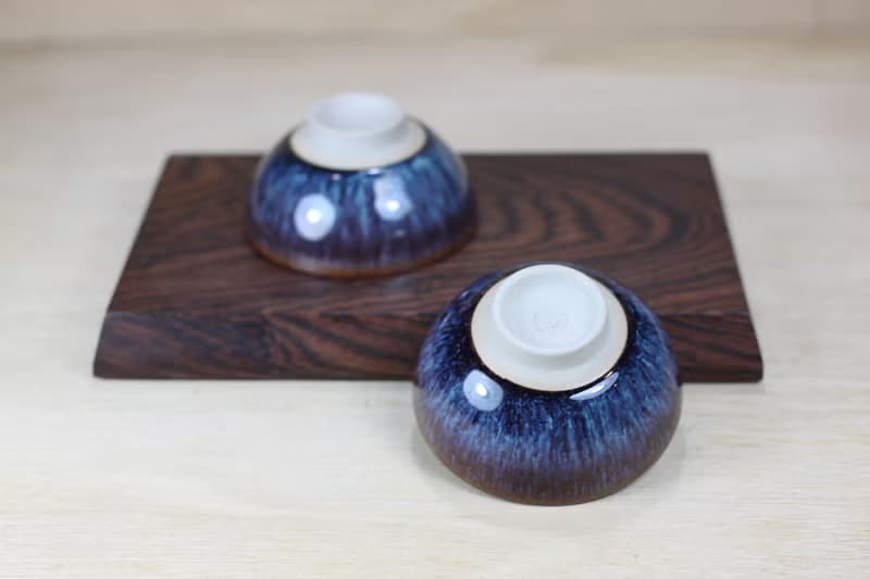 【送禮好物】60ml 紫戀 天目釉 圓滿對杯 鶯歌名家葉敏祥作品