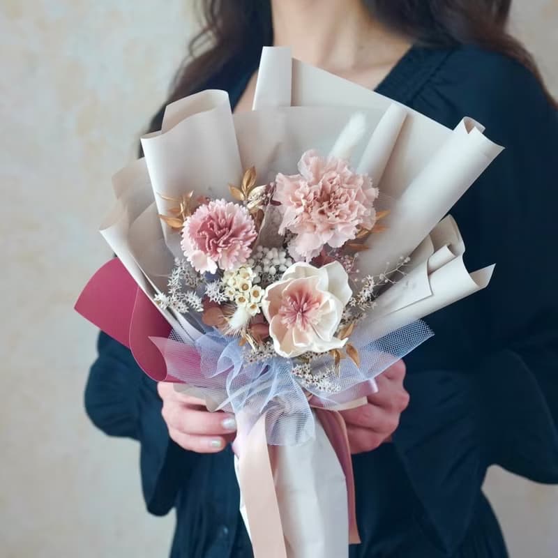 康乃馨永生花束M 5色系