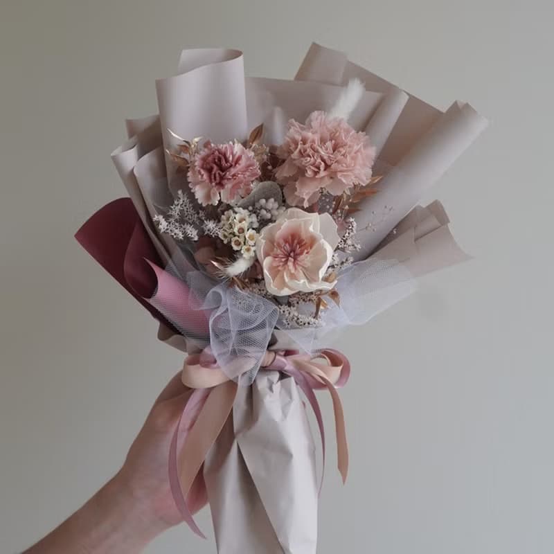 康乃馨永生花束M 5色系