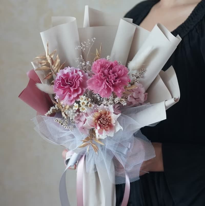 康乃馨永生花束M 5色系