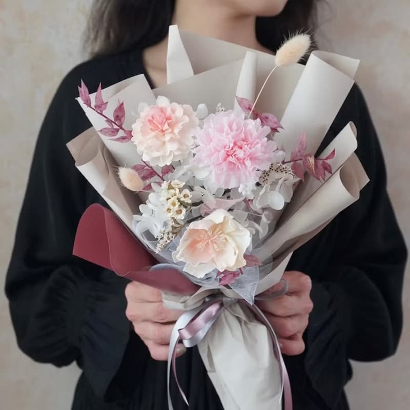 康乃馨永生花束M 5色系