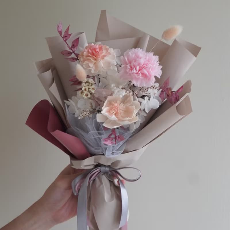 康乃馨永生花束M 5色系