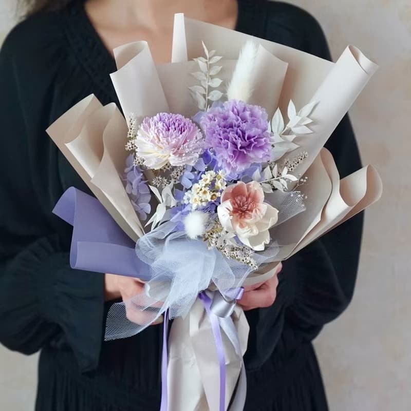 康乃馨永生花束M 5色系