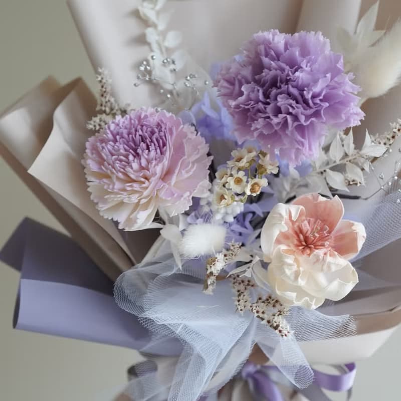 康乃馨永生花束M 5色系