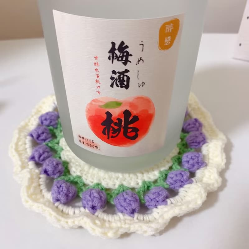 手工編織鬱金香花束杯墊
