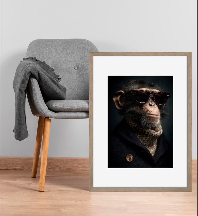 裝飾畫-附畫框 | 黑猩猩| 掛畫| 入厝禮| 商店布置| 海報