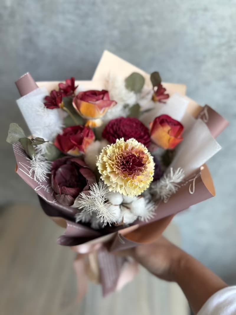 永生花+乾燥花|粉色系花束|通用祝賀花禮|升遷開幕|母親節