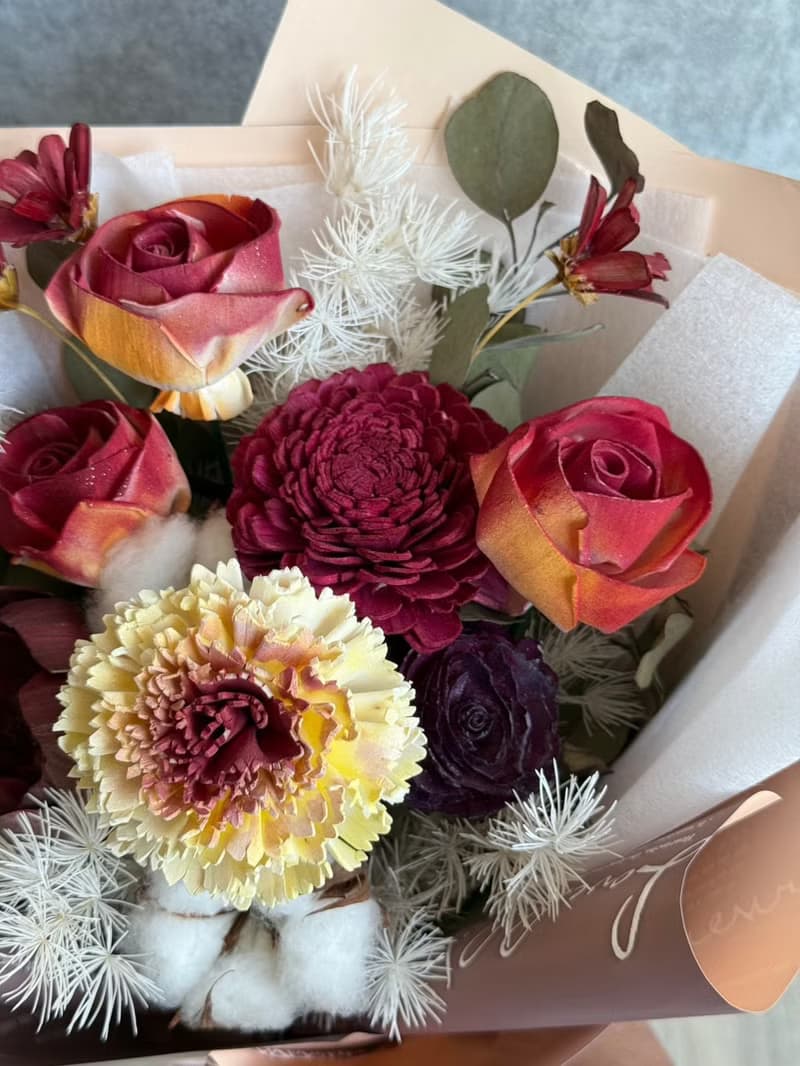 永生花+乾燥花|粉色系花束|通用祝賀花禮|升遷開幕|母親節