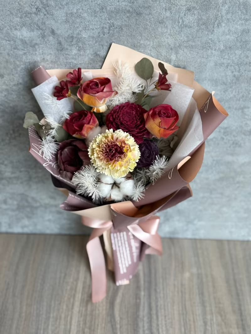 永生花+乾燥花|粉色系花束|通用祝賀花禮|升遷開幕|母親節