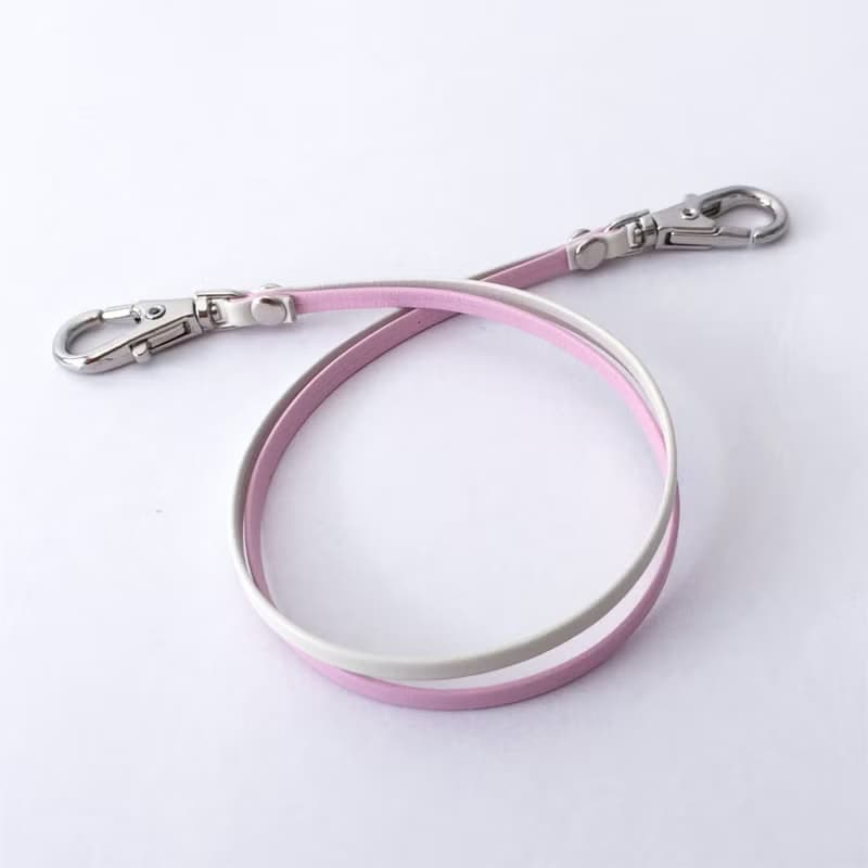 2トーンカラー ストラップ (パールピンク × アイボリー) シルバー金具