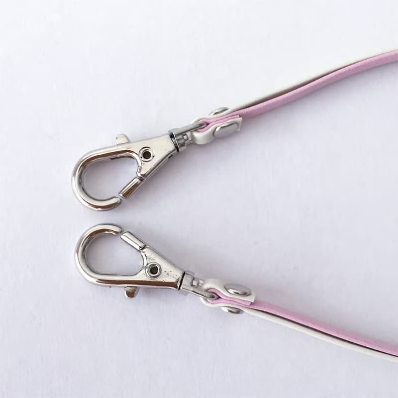 2トーンカラー ストラップ (パールピンク × アイボリー) シルバー金具