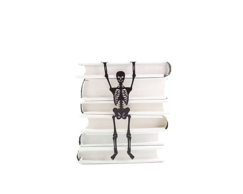 Horror Bookmark Skeleton in My Book. Small Bookish Gift for Horror Lovers.