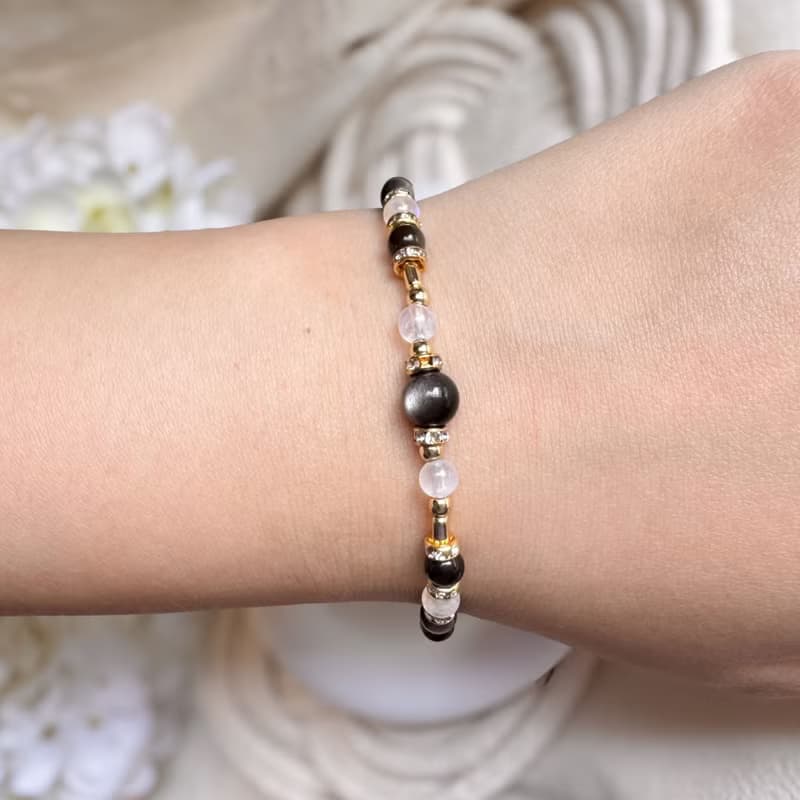 天蠍座水晶手鍊 | 銀曜石 藍月亮石 | 十二星座守護石 天然石手鍊